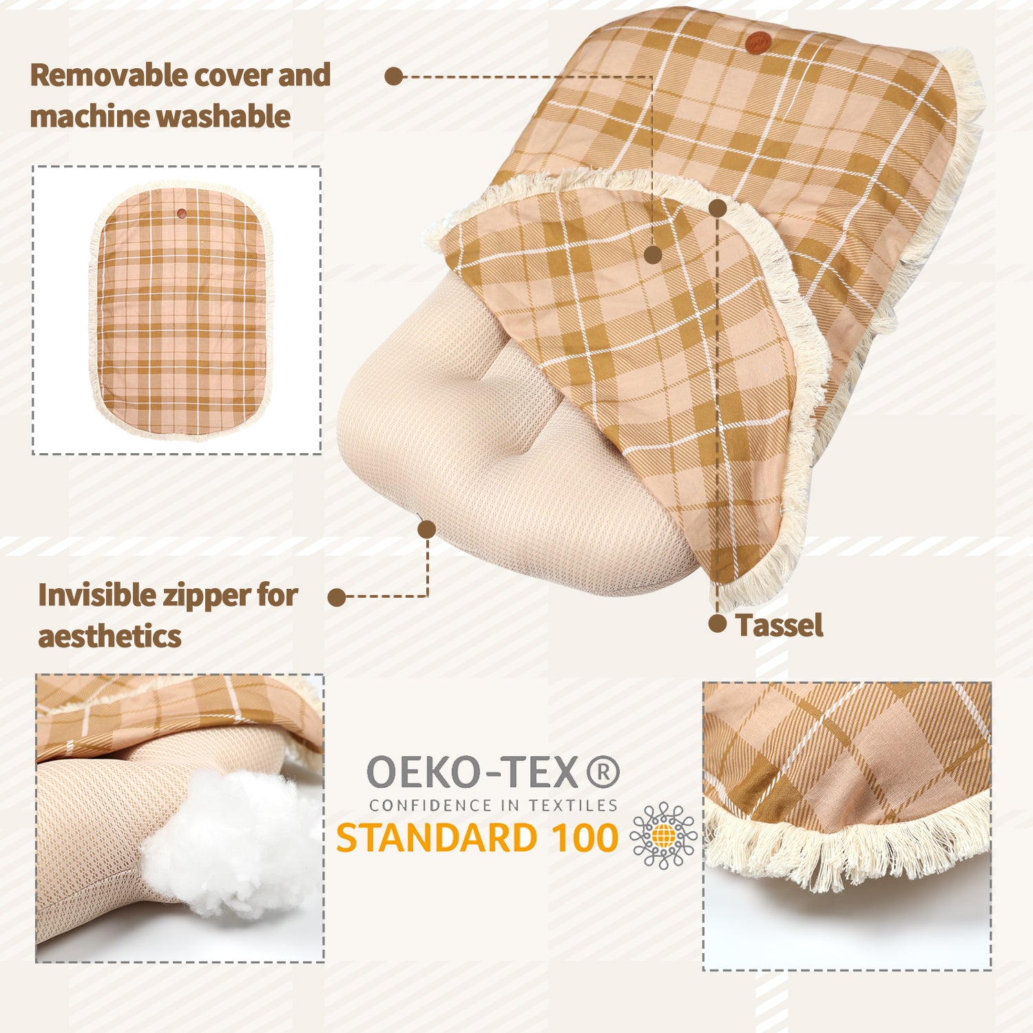 CLEARANCE Gingham 3D Mesh Baby Lounger